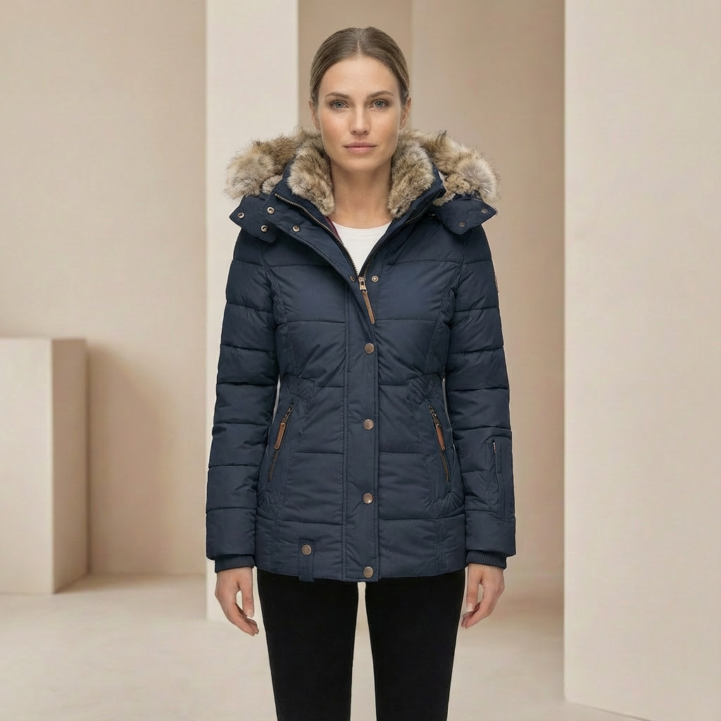 Women's Slim Fit Down Puffer Jacket - Warm Water-Resistant Winter Coat