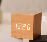 Modern Digital Wood Clock - Minimalist Cubic Led Desktop Timer