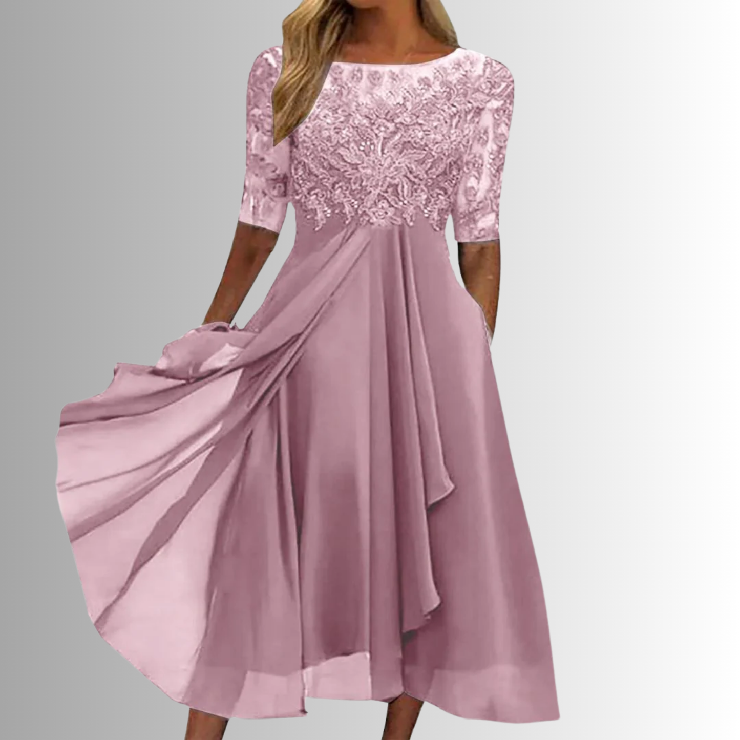 Women’s Elegant Lace Midi Dress