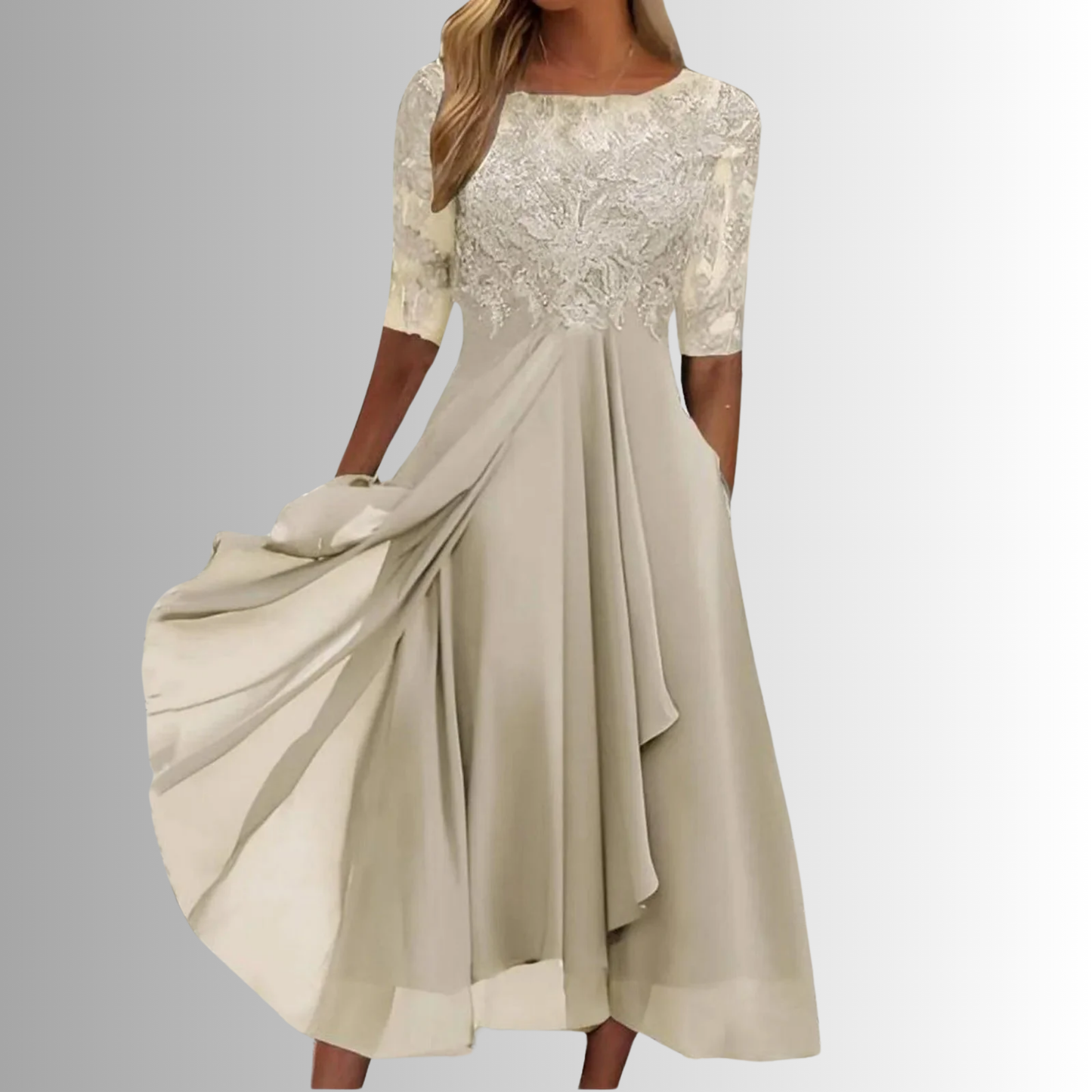 Women’s Elegant Lace Midi Dress
