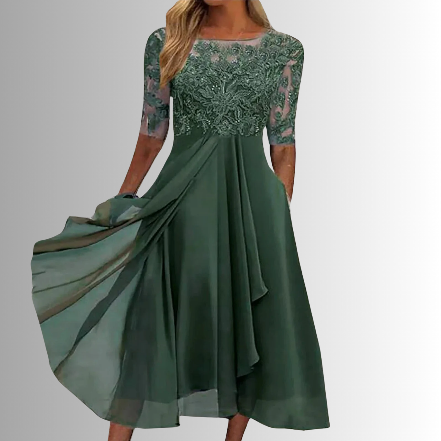 Women’s Elegant Lace Midi Dress
