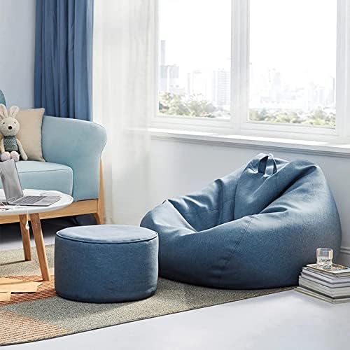 Ergonomic Linen Bean Bag Chair Cover - Modern Lazy Lounger Sofa