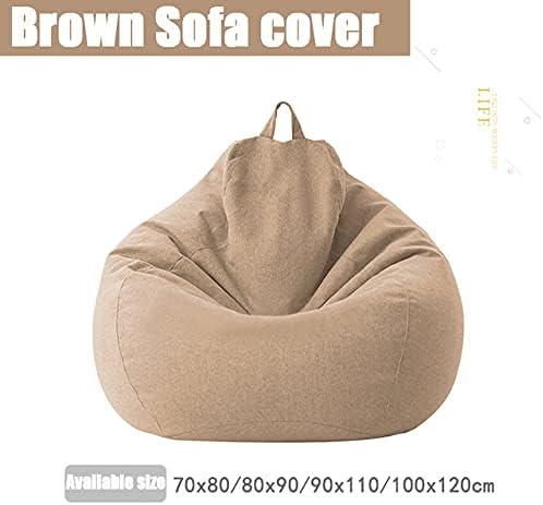 Ergonomic Linen Bean Bag Chair Cover - Modern Lazy Lounger Sofa