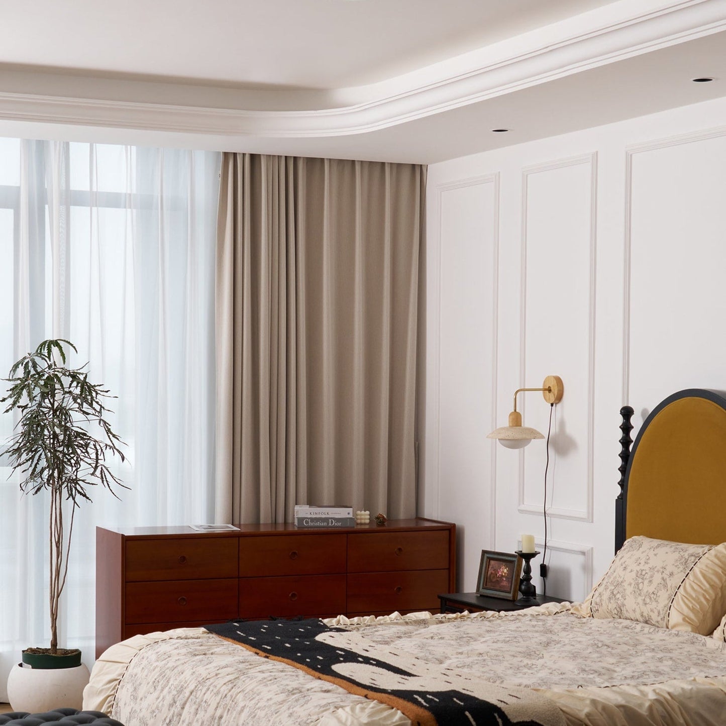 Modern Wood Flush Mount LED Ceiling Light