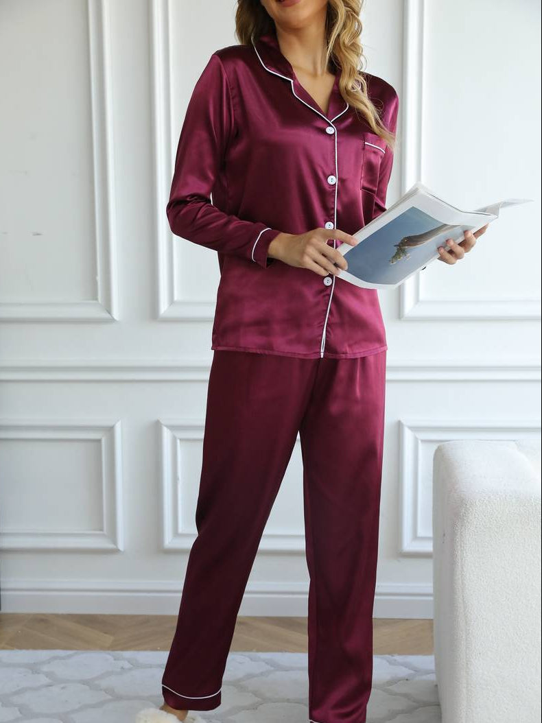 Women’s Satin Pajama Set – Luxury 2-Piece Sleepwear