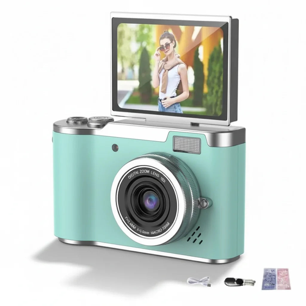 4K Digital Camera 48MP Flip Screen 8X Zoom Compact Vlogging Cam