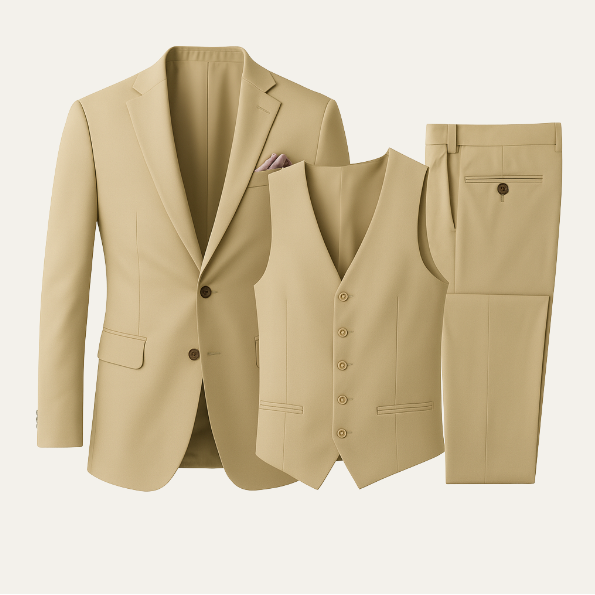 Men’s 3-Piece Slim Fit Suit – Blazer, Vest & Tailored Pants Set