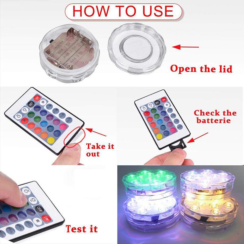 Waterproof LED Pool Light with Remote - Submersible Suction Lamp