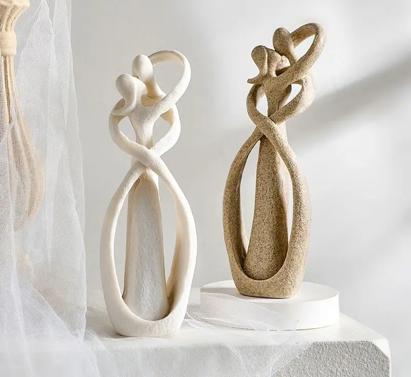 Abstract Couple Figurine - Modern Home Decor & Anniversary Gift