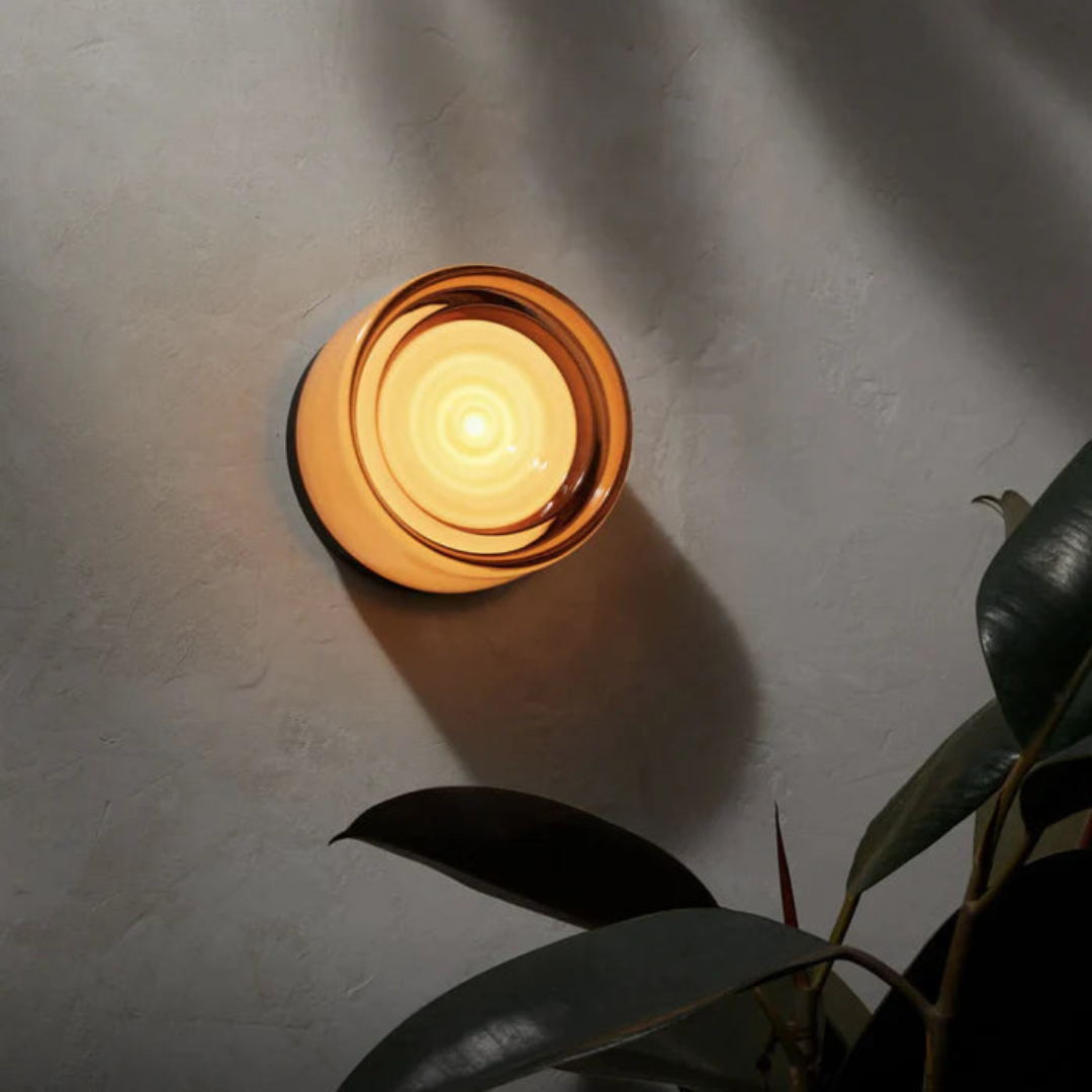 Modern Glass Wall Sconce – Round LED Wall Light Fixture