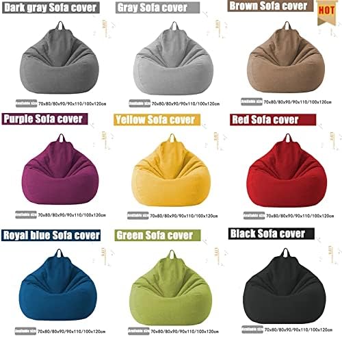 Ergonomic Linen Bean Bag Chair Cover - Modern Lazy Lounger Sofa