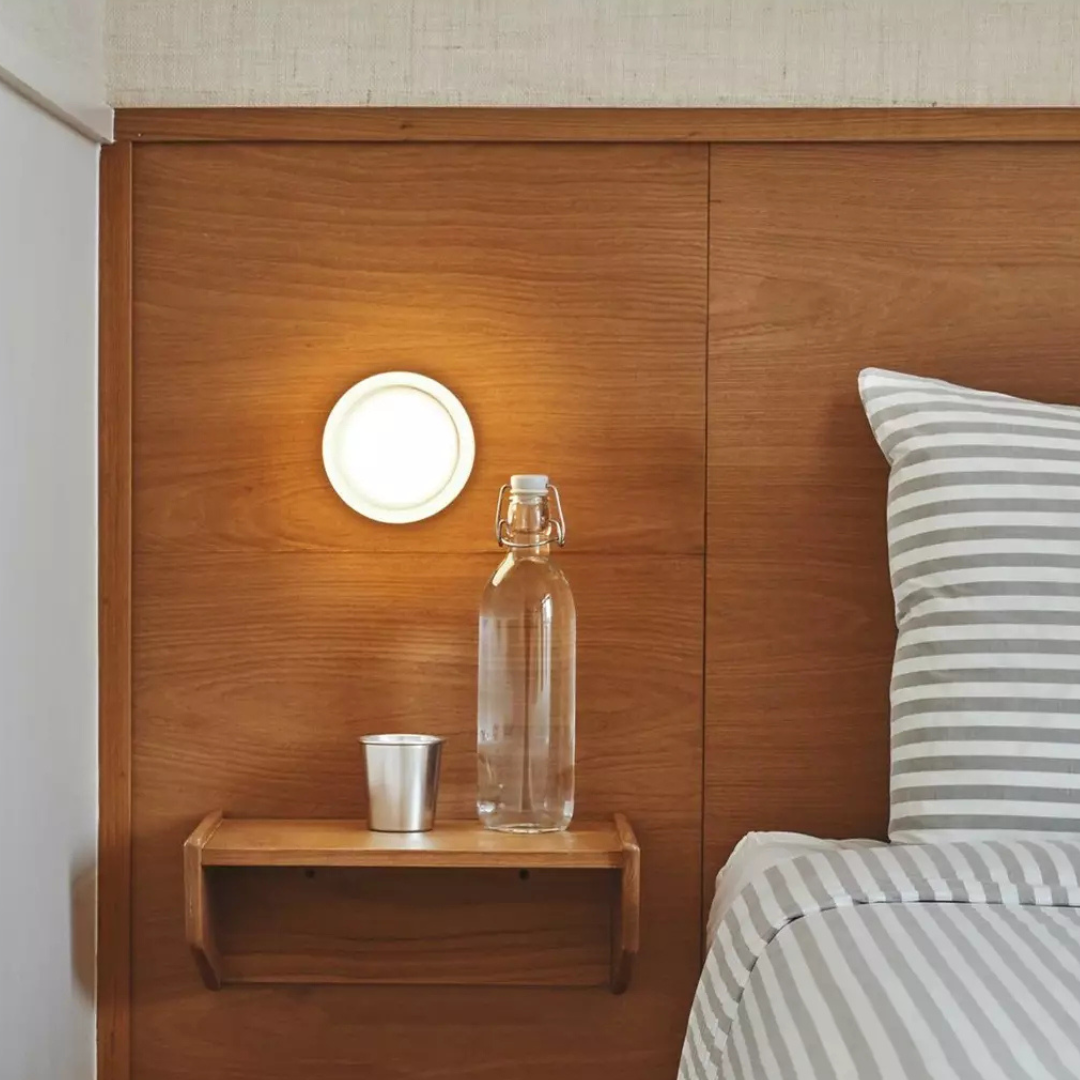 Modern Glass Wall Sconce – Round LED Wall Light Fixture