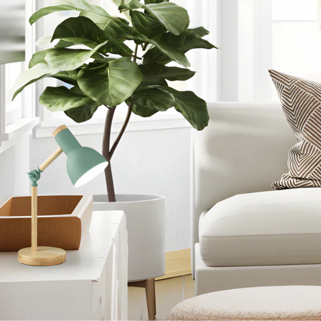 Modern Adjustable Table Lamp – Wooden & Metal LED Desk Light