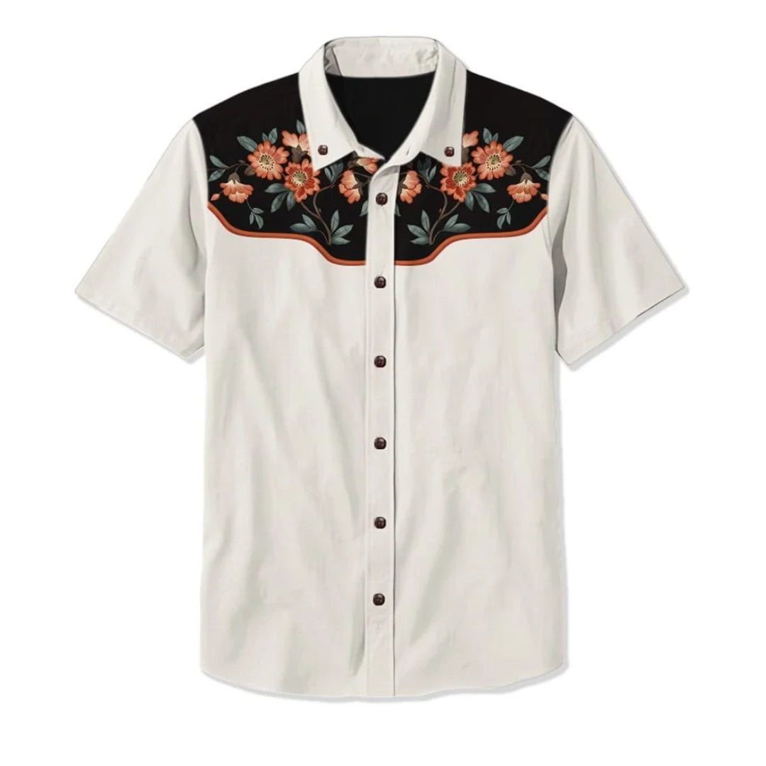 Men’s Embroidered Western Shirt – Relaxed Fit