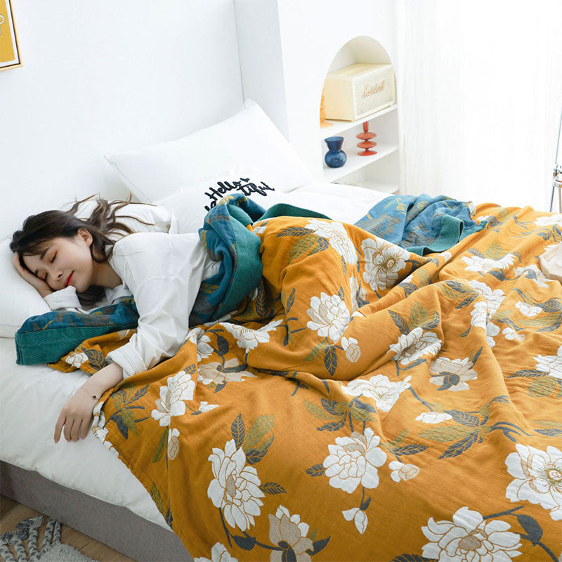 Reversible Cotton Boho Floral Quilt