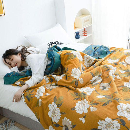 Reversible Cotton Boho Floral Quilt