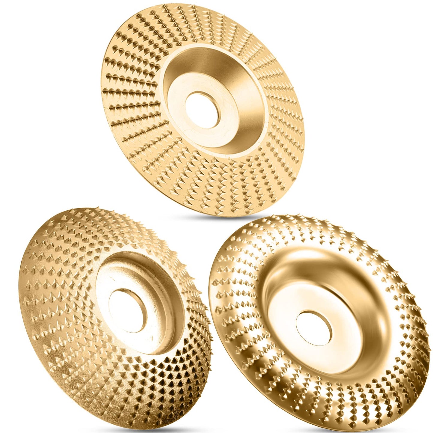 3pc Tungsten Carbide Grinding Disc - 4 inch Wood Carving Wheel
