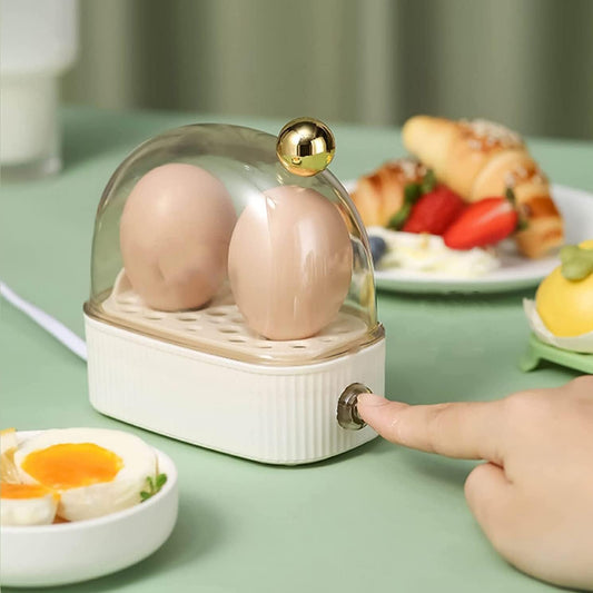 Mini Egg Cooker for 2 Eggs – Electric Auto Shut-Off Egg Boiler