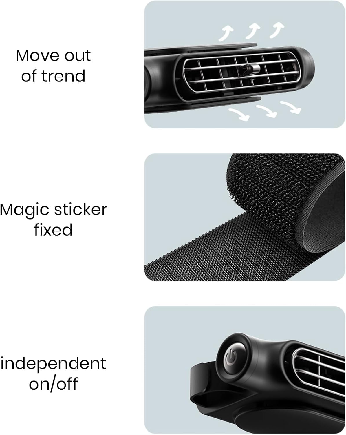Bladeless USB Car Cooling Fan - 3-Speed Backseat Headrest Mount