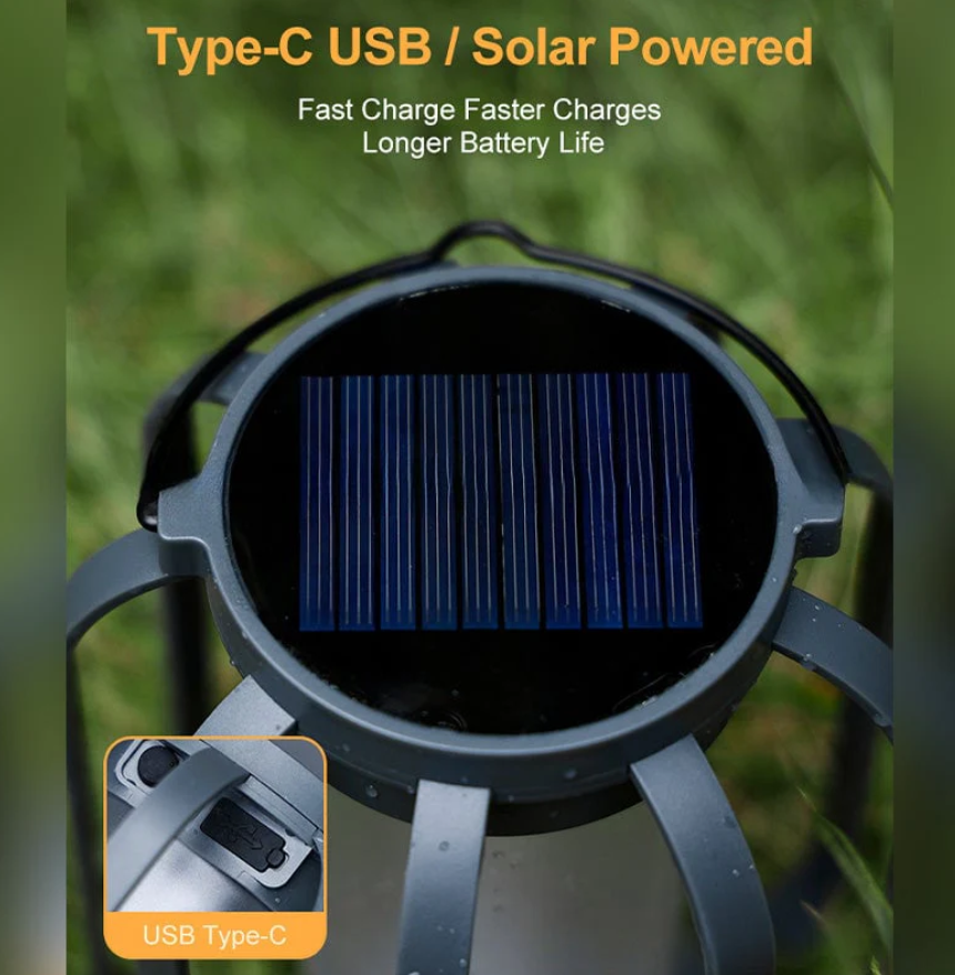 Solar Flame Outdoor Lantern - LED Waterproof Garden Path Light