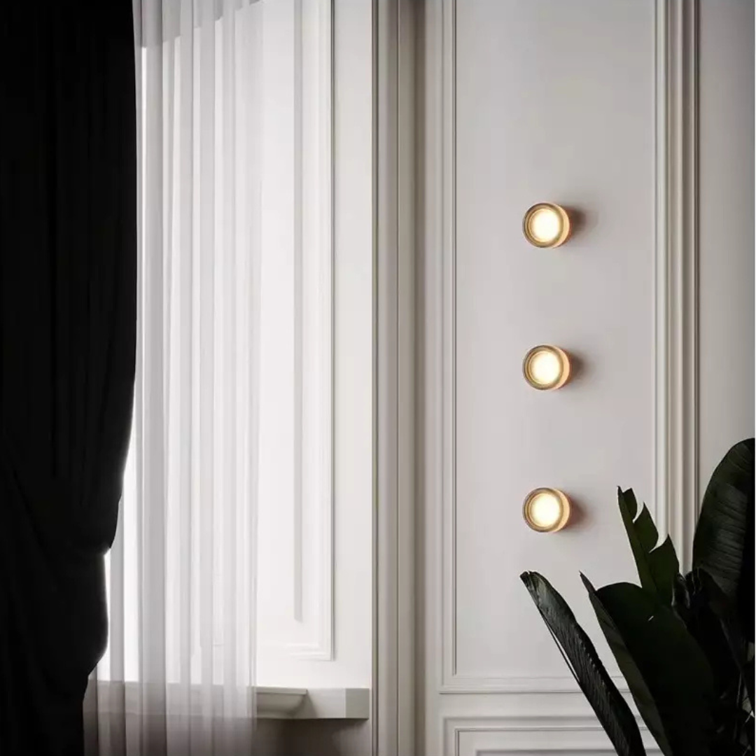Modern Glass Wall Sconce – Round LED Wall Light Fixture