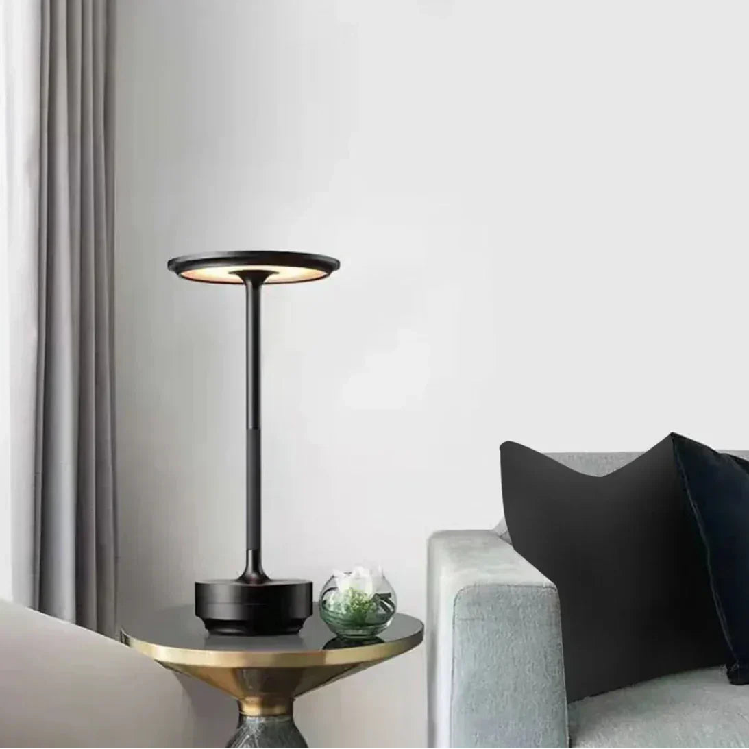 Rechargeable Brass Table Lamp – Modern Wireless LED Accent Light