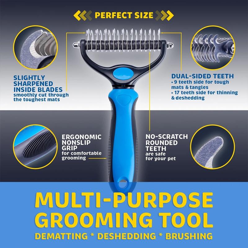 Professional Pet Undercoat Deshedding Tool - Safe Grooming Brush