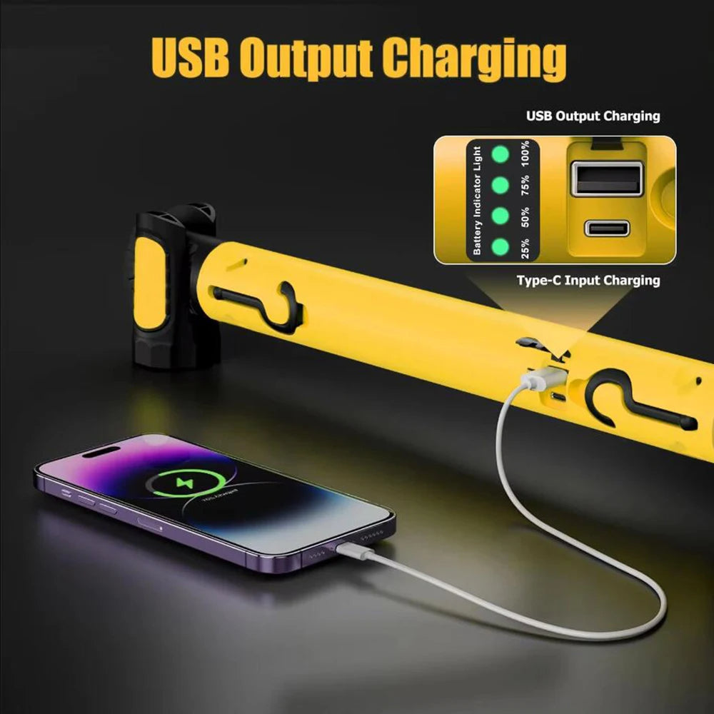 2-in-1 Rechargeable LED Work Light - Magnetic Split Mechanic Lamp