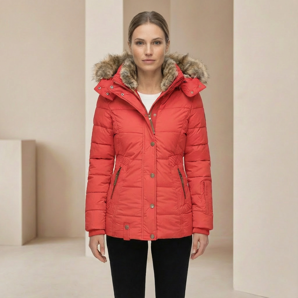Women's Slim Fit Down Puffer Jacket - Warm Water-Resistant Winter Coat