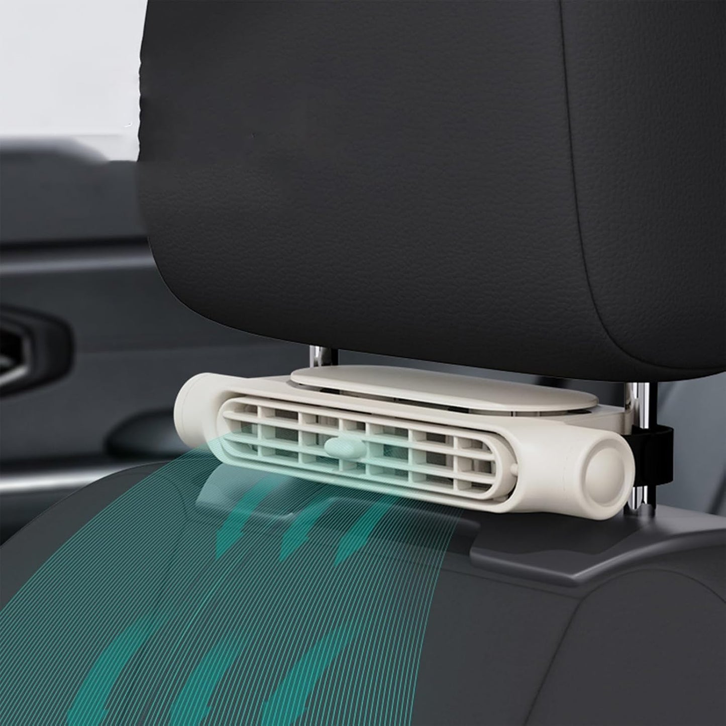 Bladeless USB Car Cooling Fan - 3-Speed Backseat Headrest Mount