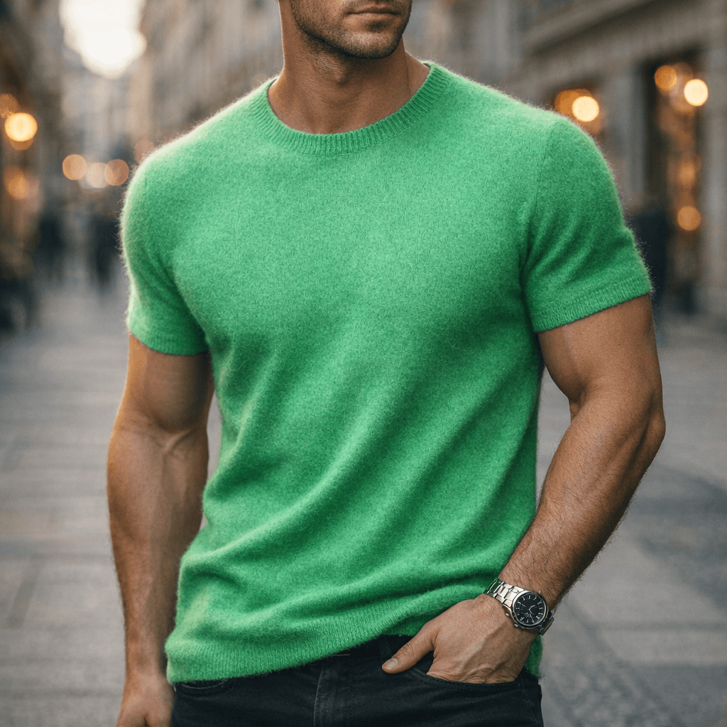 Men’s Cashmere Short Sleeve T-Shirt – Lightweight
