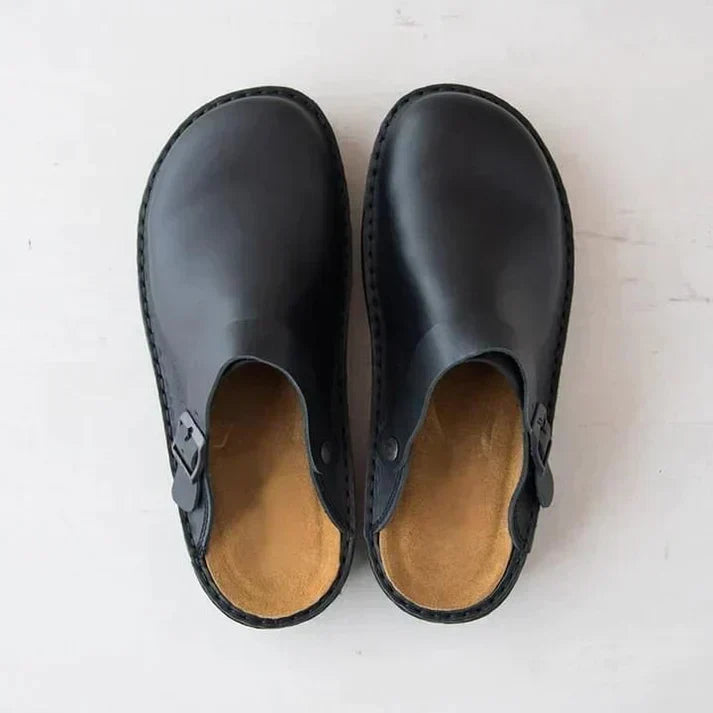 Men’s Leather Clogs – Cushioned Slip-On Shoes