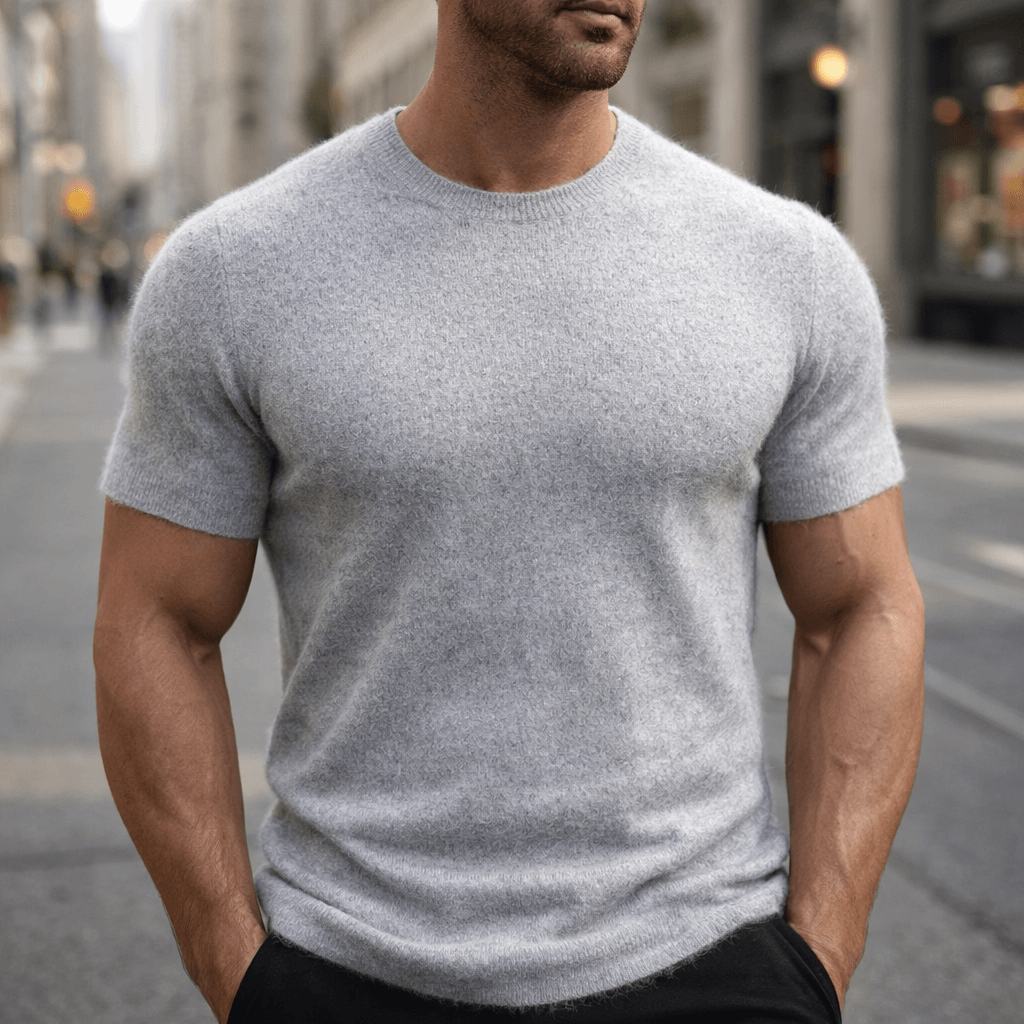 Men’s Cashmere Short Sleeve T-Shirt – Lightweight