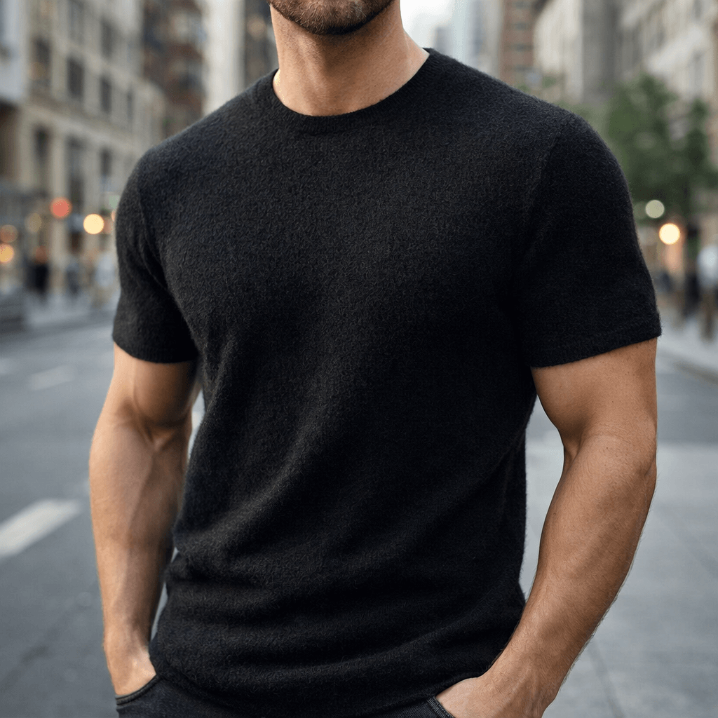 Men’s Cashmere Short Sleeve T-Shirt – Lightweight