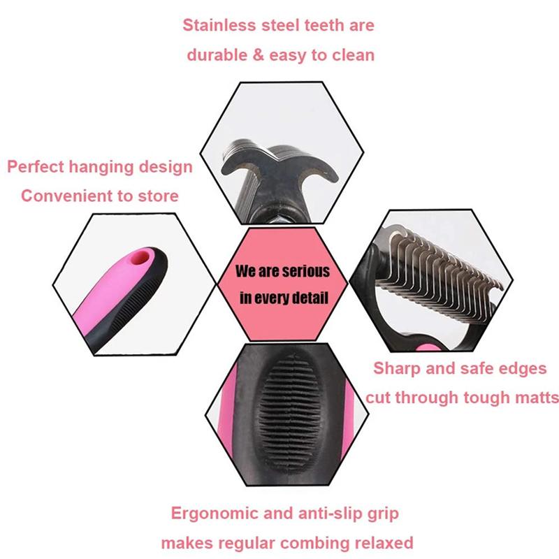 Professional Pet Undercoat Deshedding Tool - Safe Grooming Brush