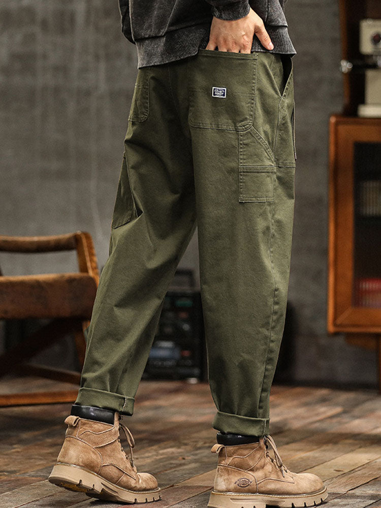 Men’s Cotton Stretch Utility Pants with Cargo Pockets