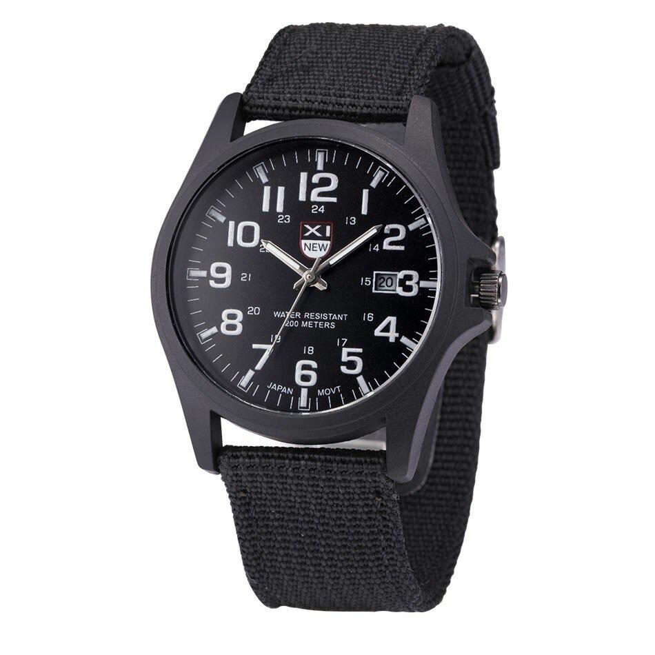 Tactical-Style Wristwatch - Luminous Hands, Stopwatch & Date