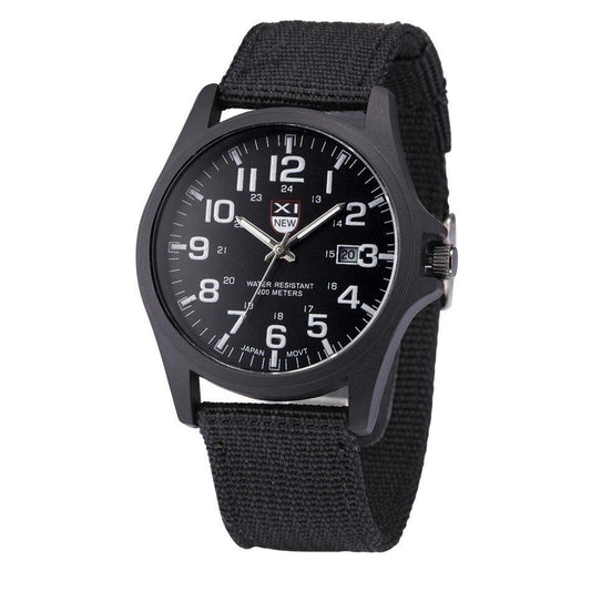 Tactical-Style Wristwatch - Luminous Hands, Stopwatch & Date