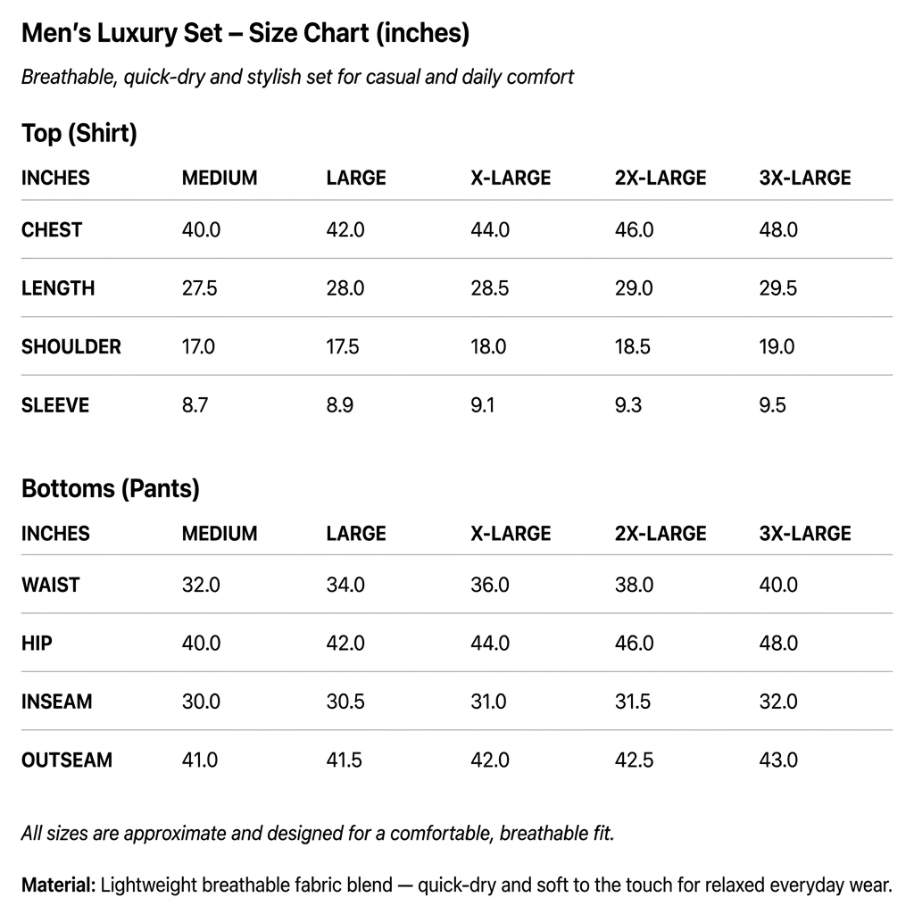 Adrian – Men’s Luxury Quick-Dry Set