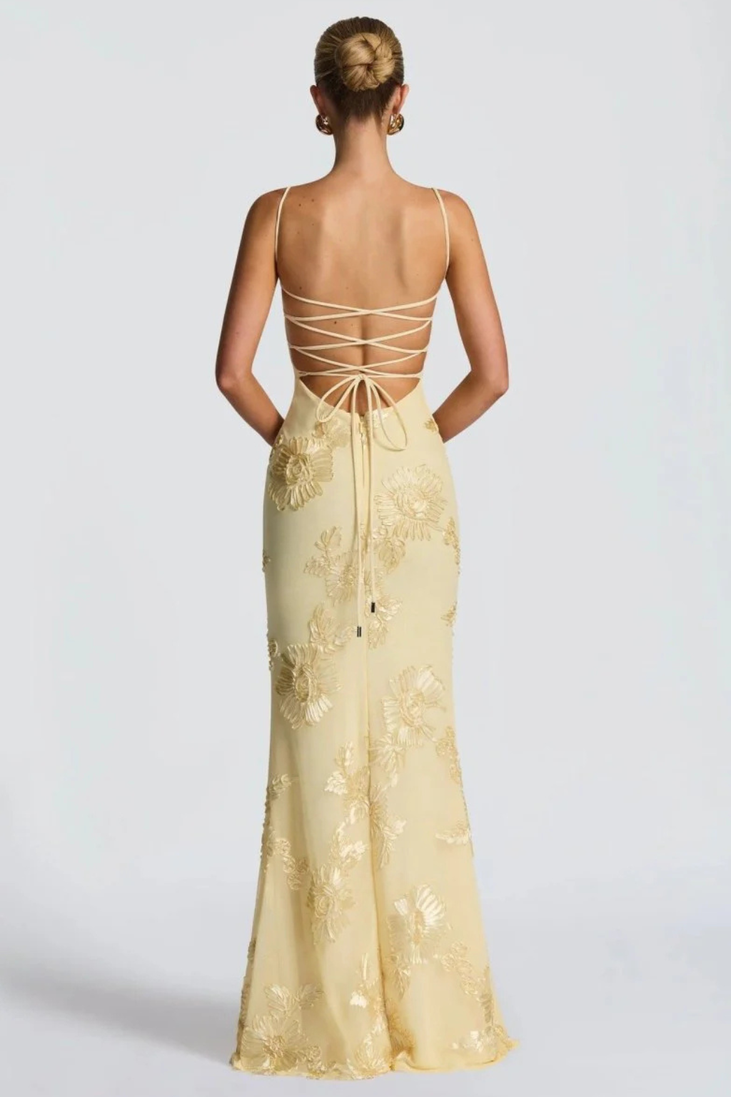 Women’s Floral Embroidered Corset Maxi Dress