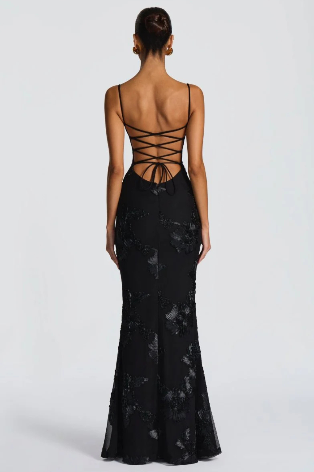 Women’s Floral Embroidered Corset Maxi Dress