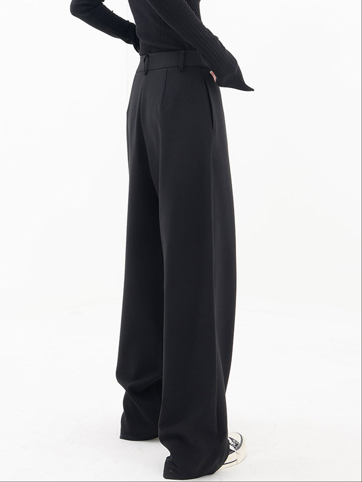 Women’s Wide Leg Dress Pants with Button Detail