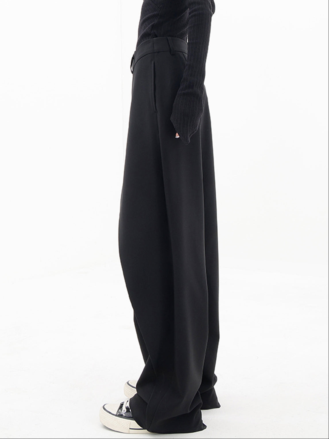 Women’s Wide Leg Dress Pants with Button Detail