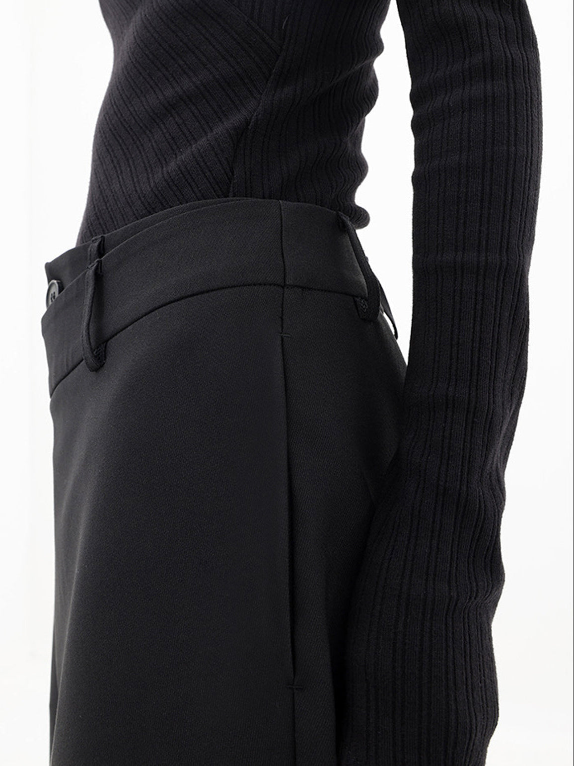 Women’s Wide Leg Dress Pants with Button Detail