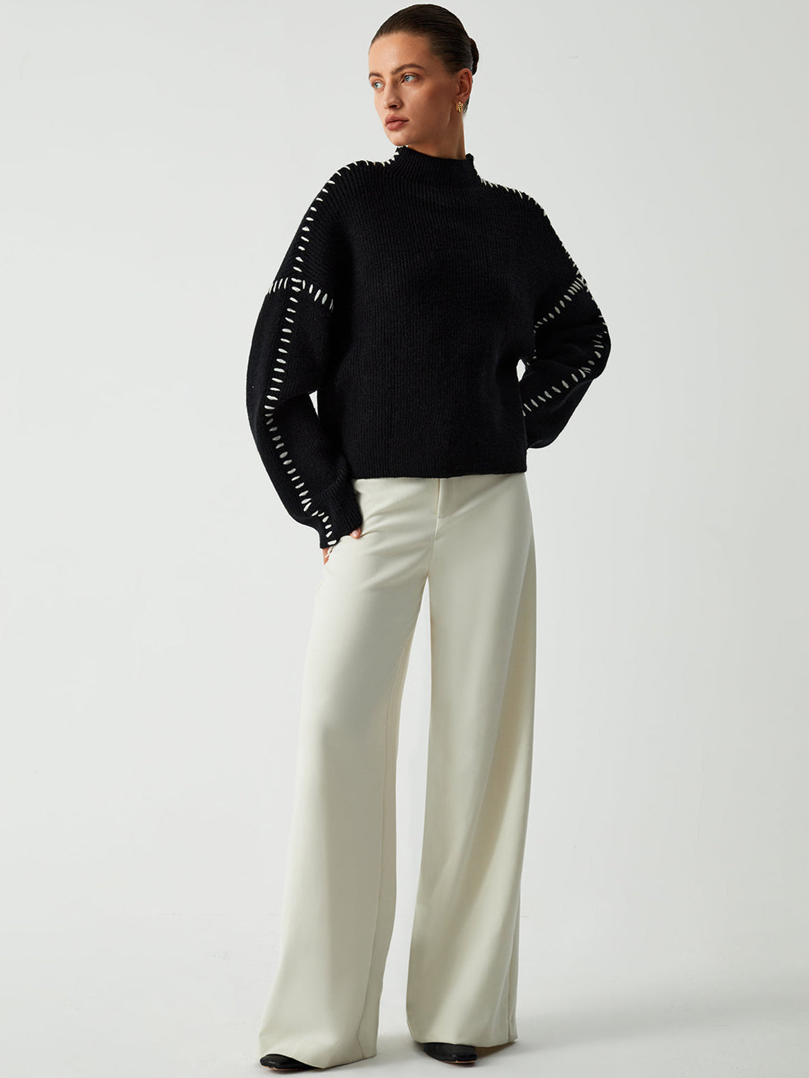Women’s Oversized Mock Neck Sweater