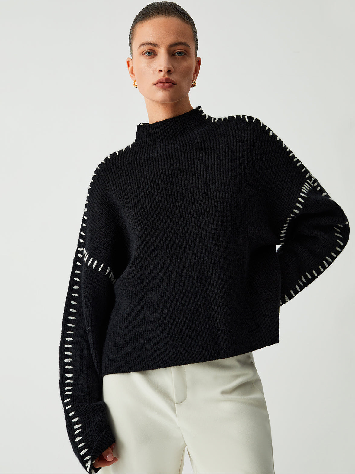 Women’s Oversized Mock Neck Sweater