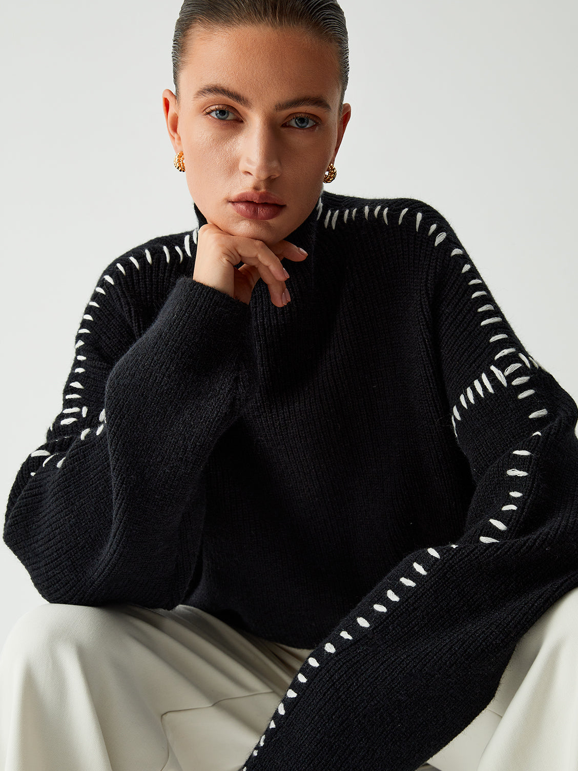 Women’s Oversized Mock Neck Sweater