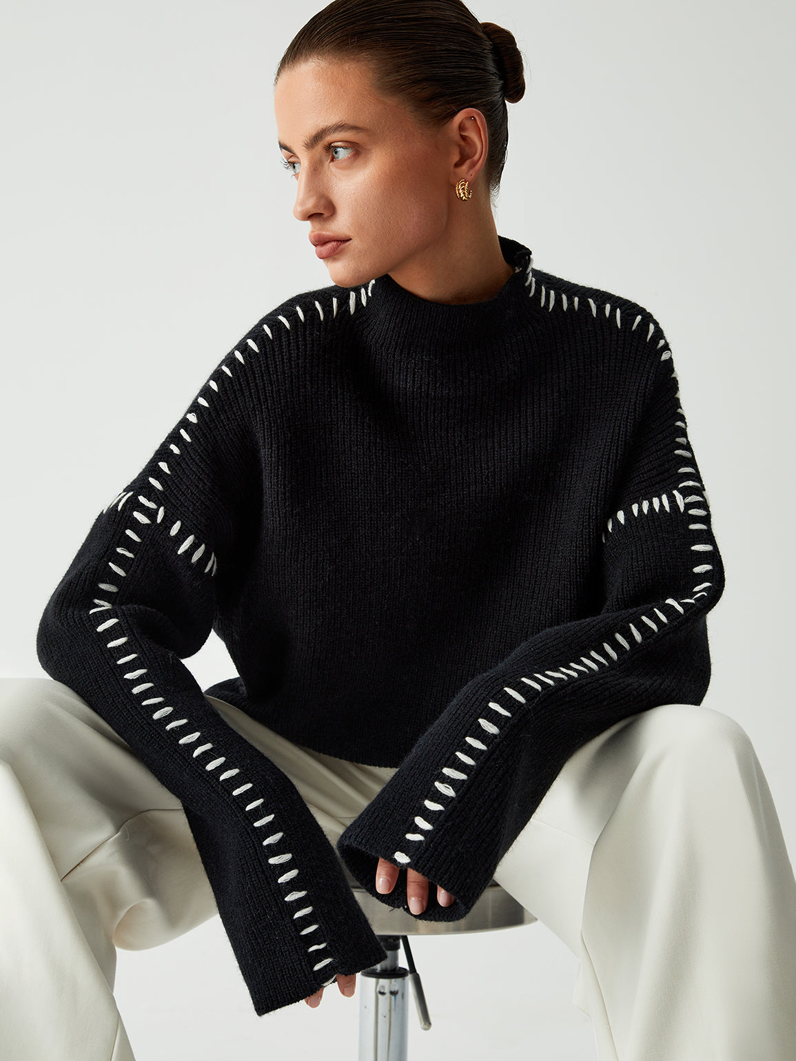 Women’s Oversized Mock Neck Sweater