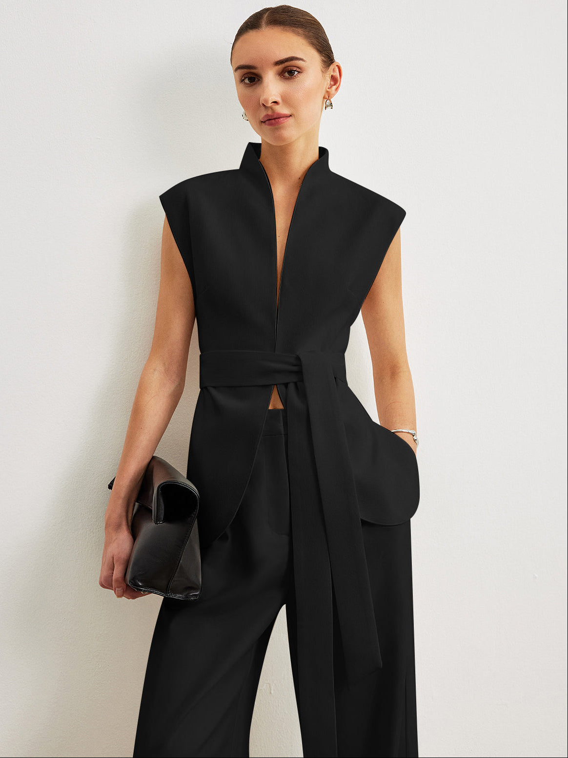 Women’s Sleeveless Belted Maxi Dress