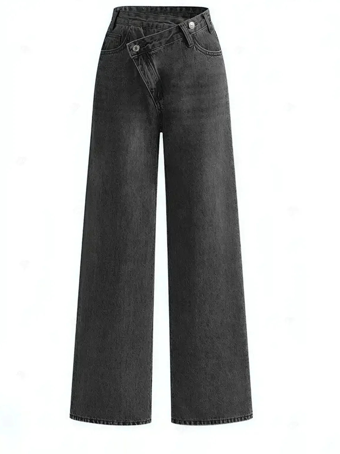 Women’s Asymmetric Waist Wide Leg Jeans